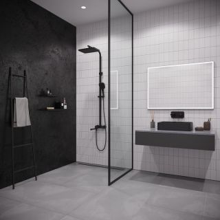 Душевая система с тропическим душем IDDIS Slide Push Control SLIBLBTi06 чёрный матовый